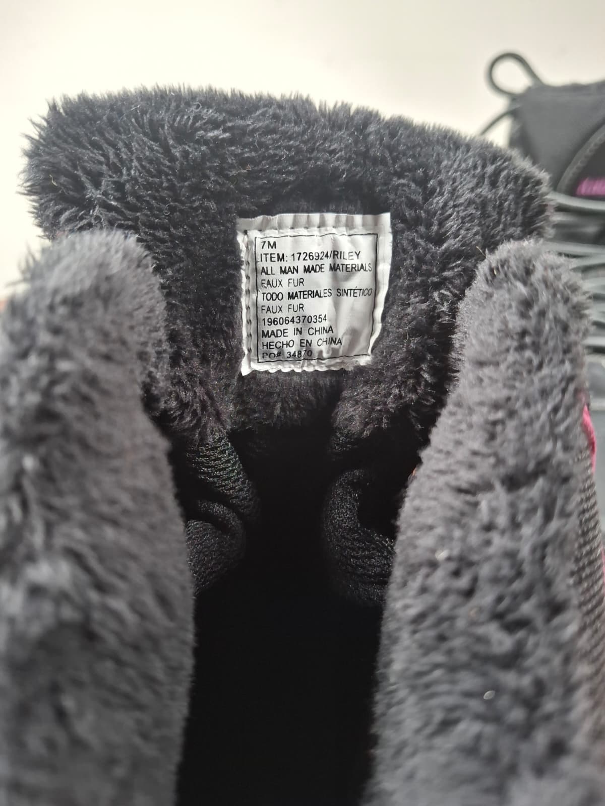 Khombu Riley Women's Size 7 Shell Lace-up Hiking Boot Cushioned Footbed, Black